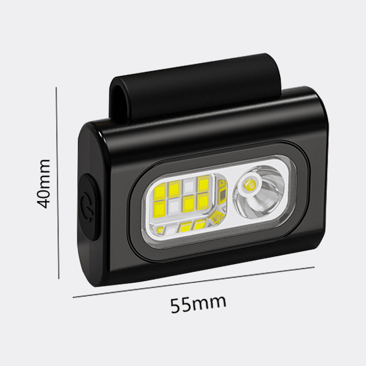 SAETTO Faro rechargeable magnetic clip light in Black, 55 x 40 mm