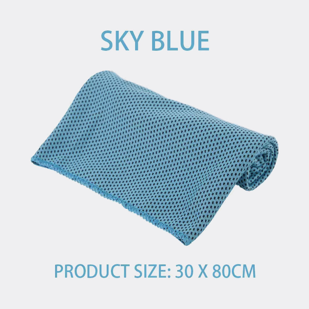 SAETTO Fresco cooling towel unrolled, sky blue, 30 x 80 cm